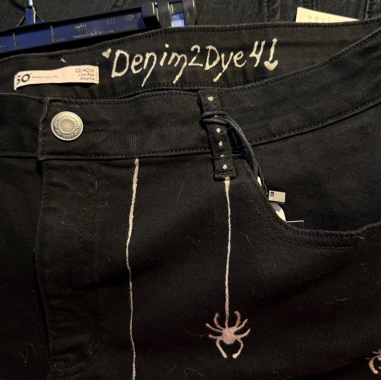 Spider Hand Bleached Shorts -  SO LO RISE SHORTIE SHORT Size 22/40W