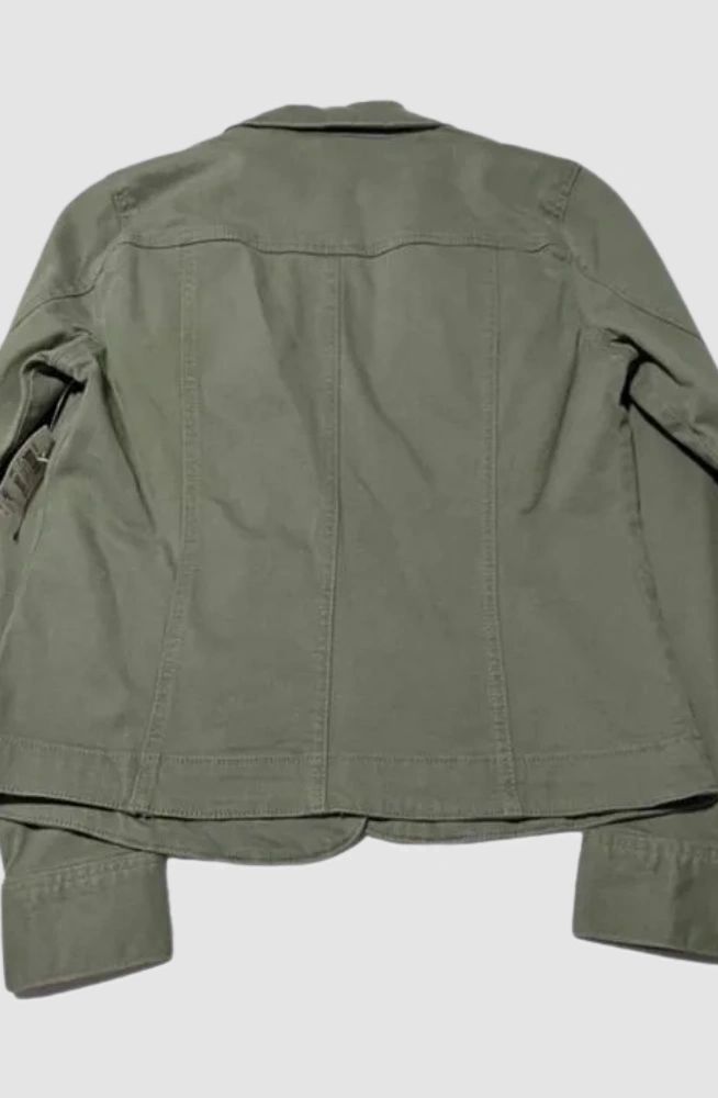 Olive Green Denim Jacket ~ Charter Club Women's Size Extra Small