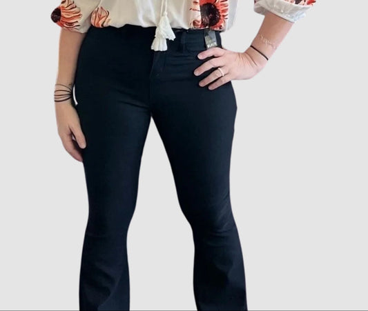 YMI Jr. Hyperstretch Forever Color High Rise Flare Black - The Total Babe Pant