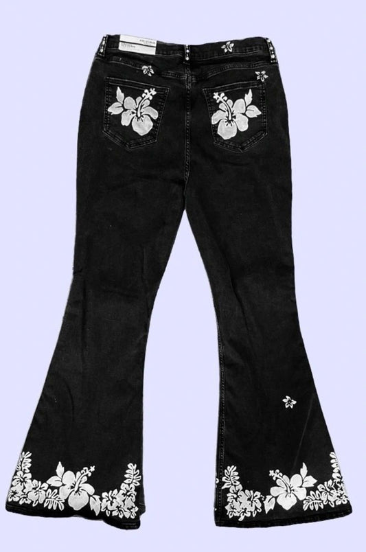 Hibiscus Heaven Arizona Flare Jeans