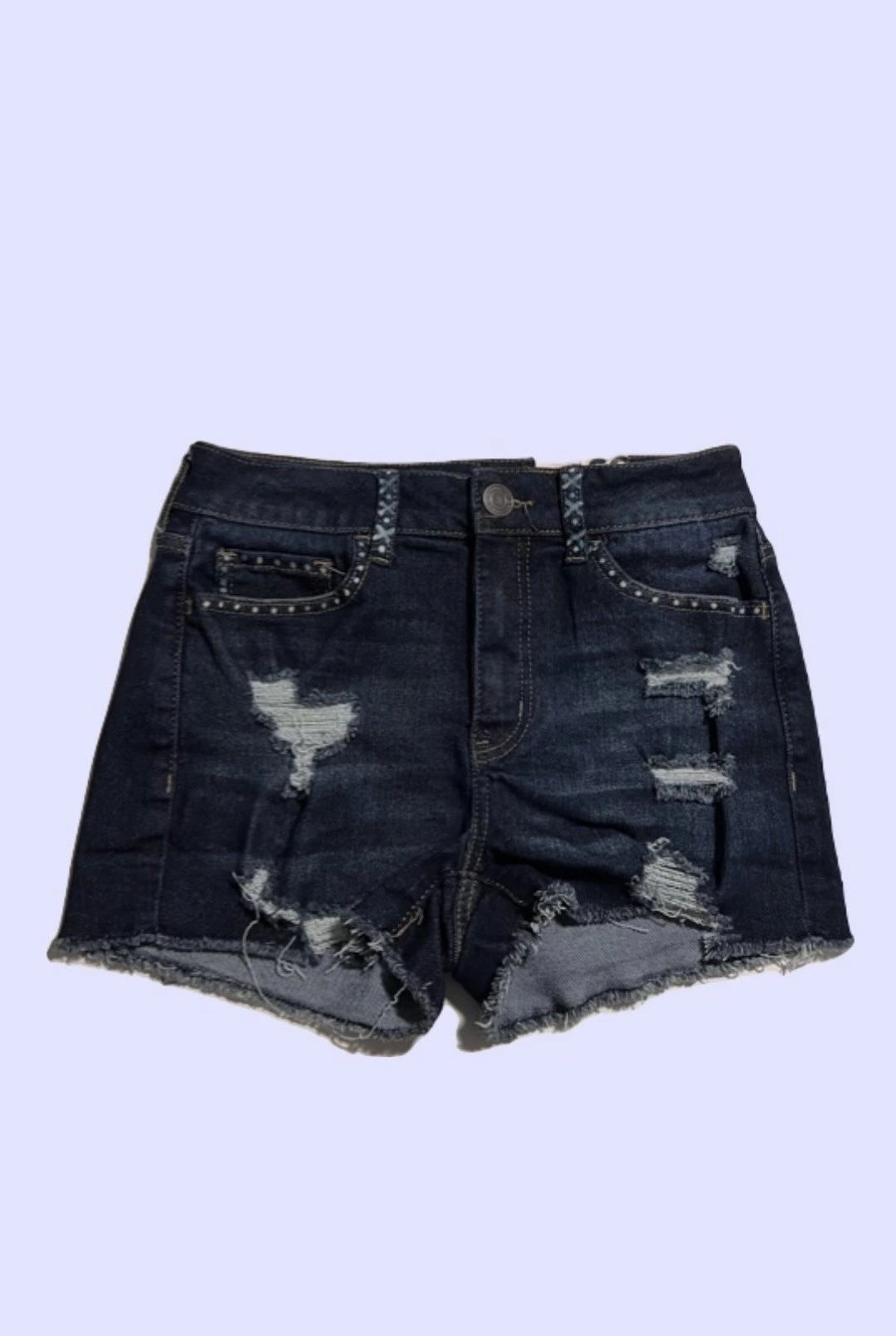 Steer Clear Shortie Short ~ So Hand-Bleached Longhorn Distressed Short ~ Size 5/27 W