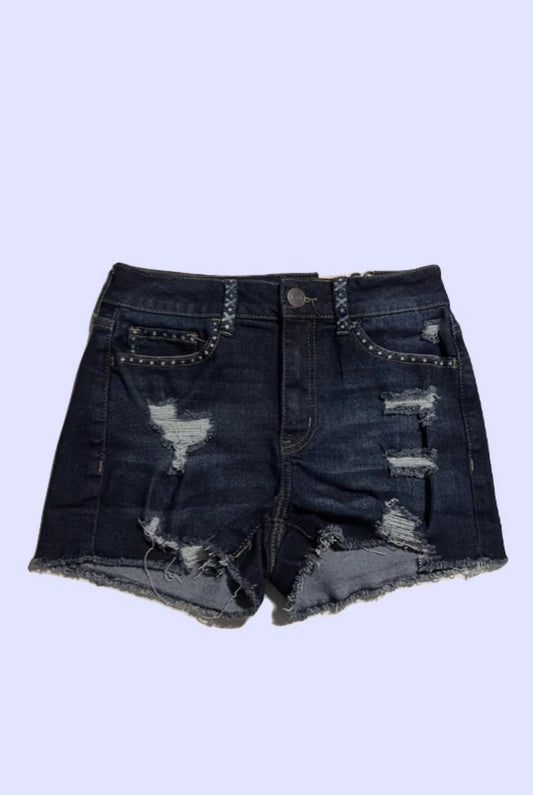 Steer Clear Shortie Short ~ So Hand-Bleached Longhorn Distressed Short ~ Size 5/27 W