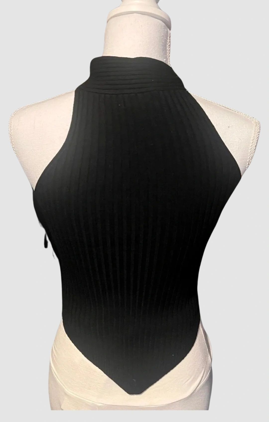 The Doreen Woven Ribbed Tank with Necktie detail by ITOO