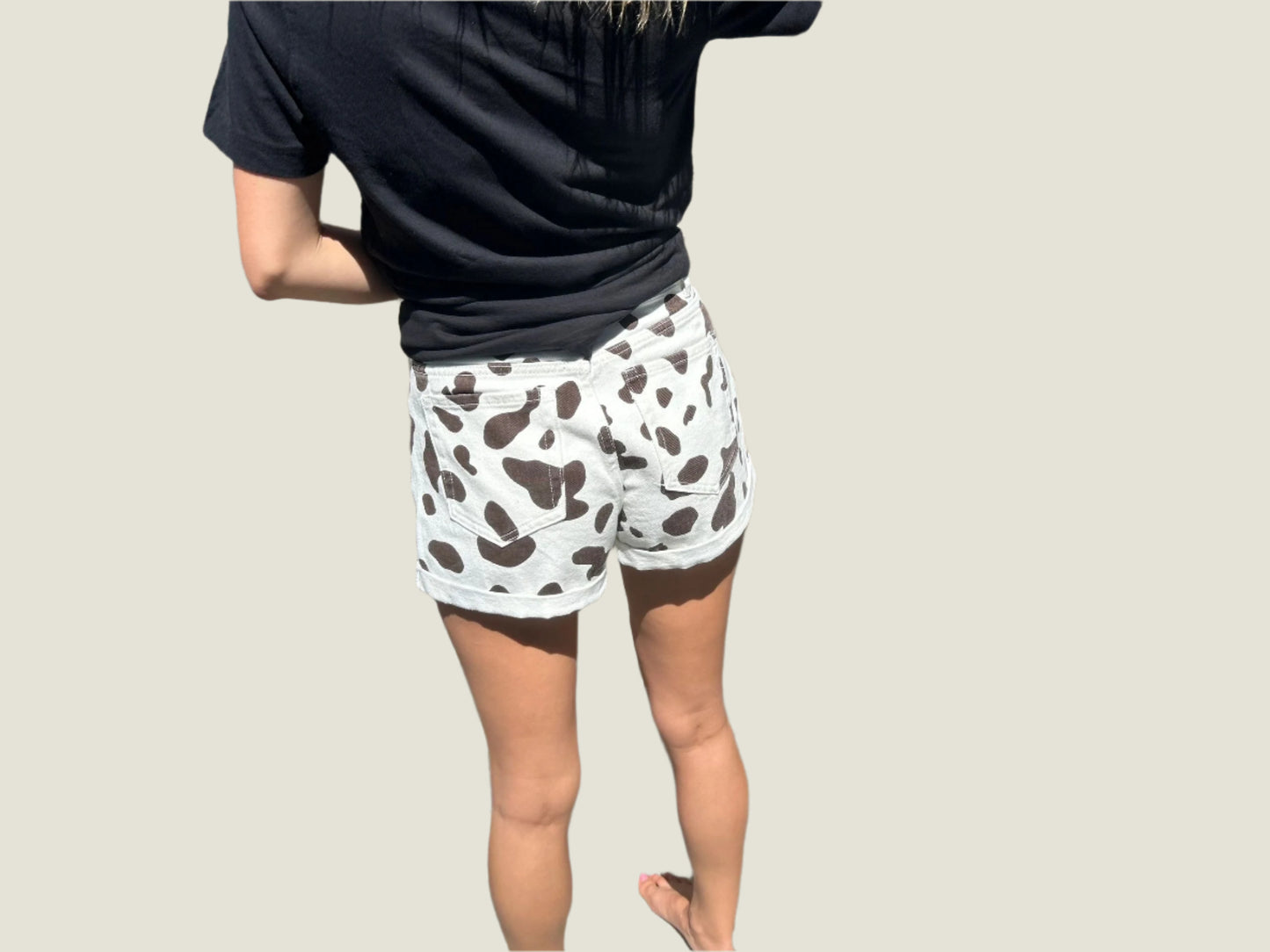 Rodeo Muse Cow Print Shorts