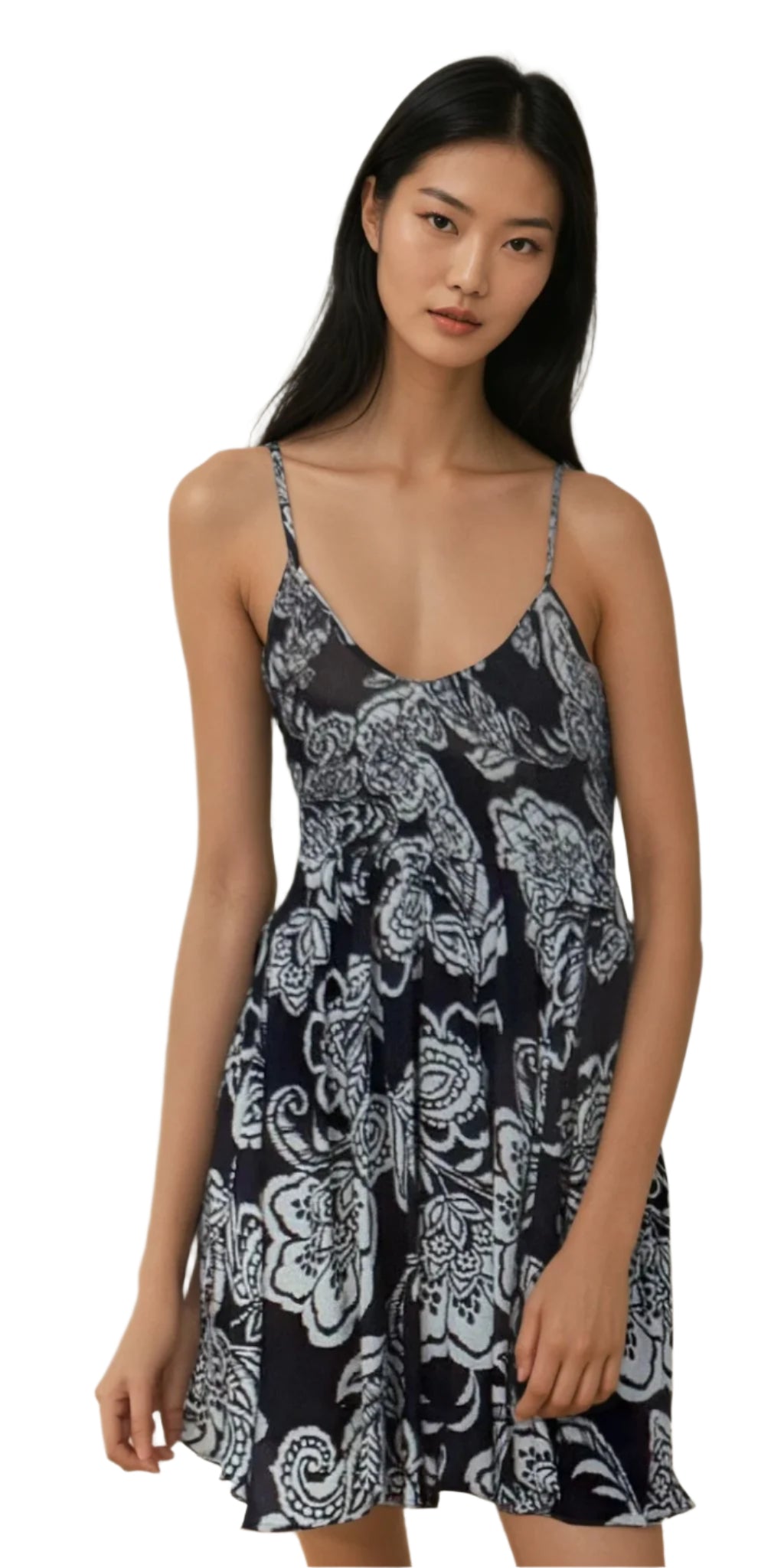 navy bloom mini navy floral dress smocked front