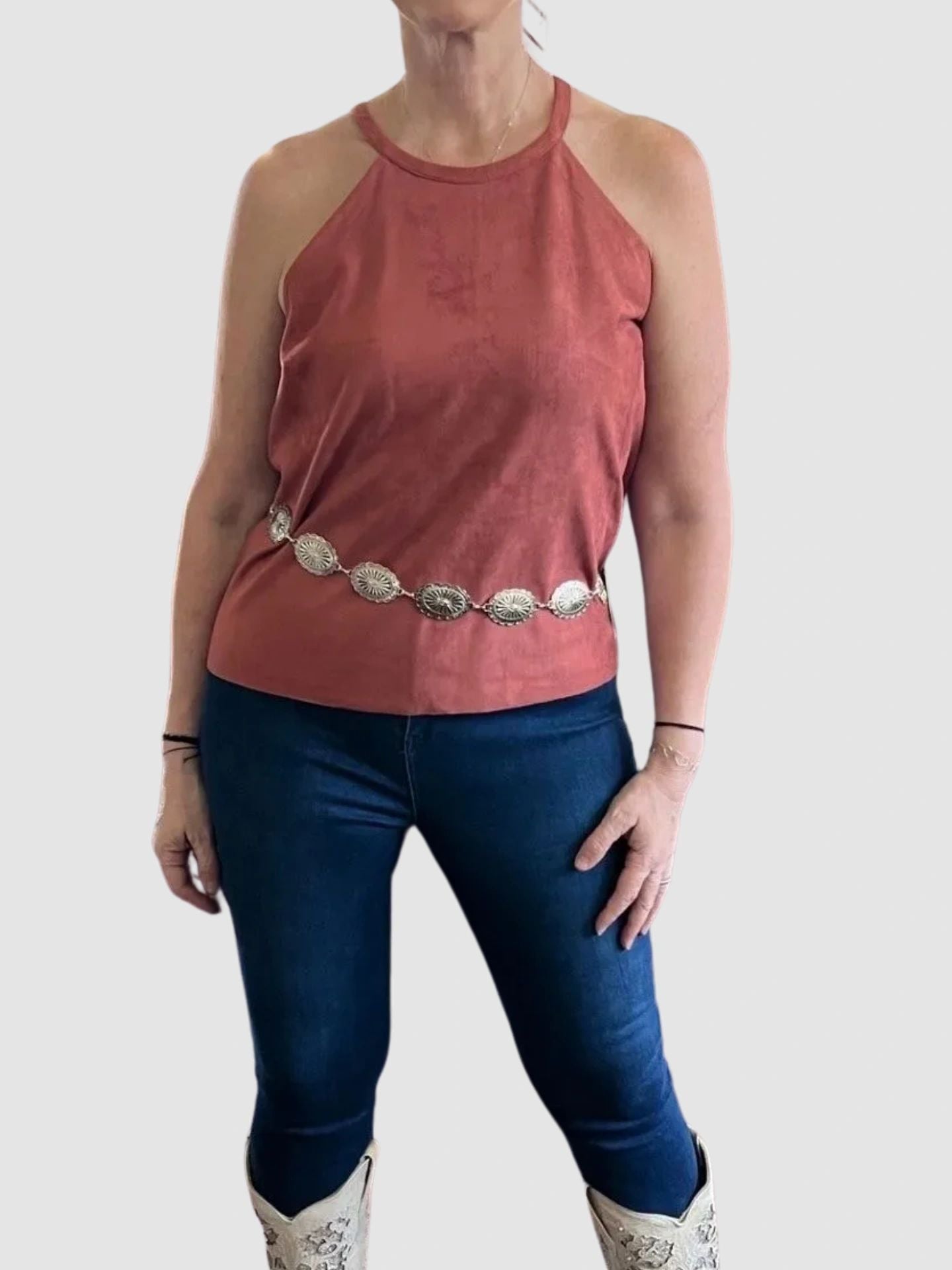 The Rebecca Faux Leather Tank Top