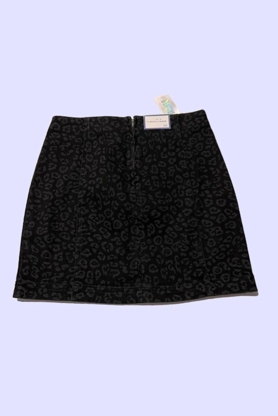 Cheetah Denim  Mini Skirt