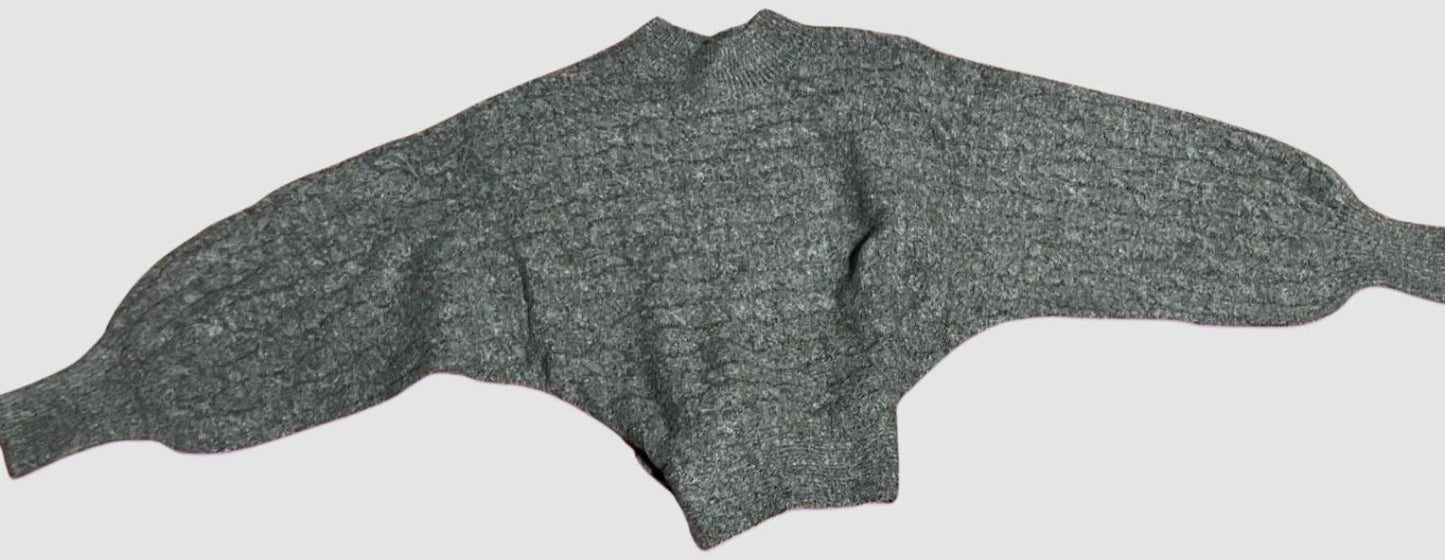 The Betty Sweater - Charcoal Long Dolman Sleeves