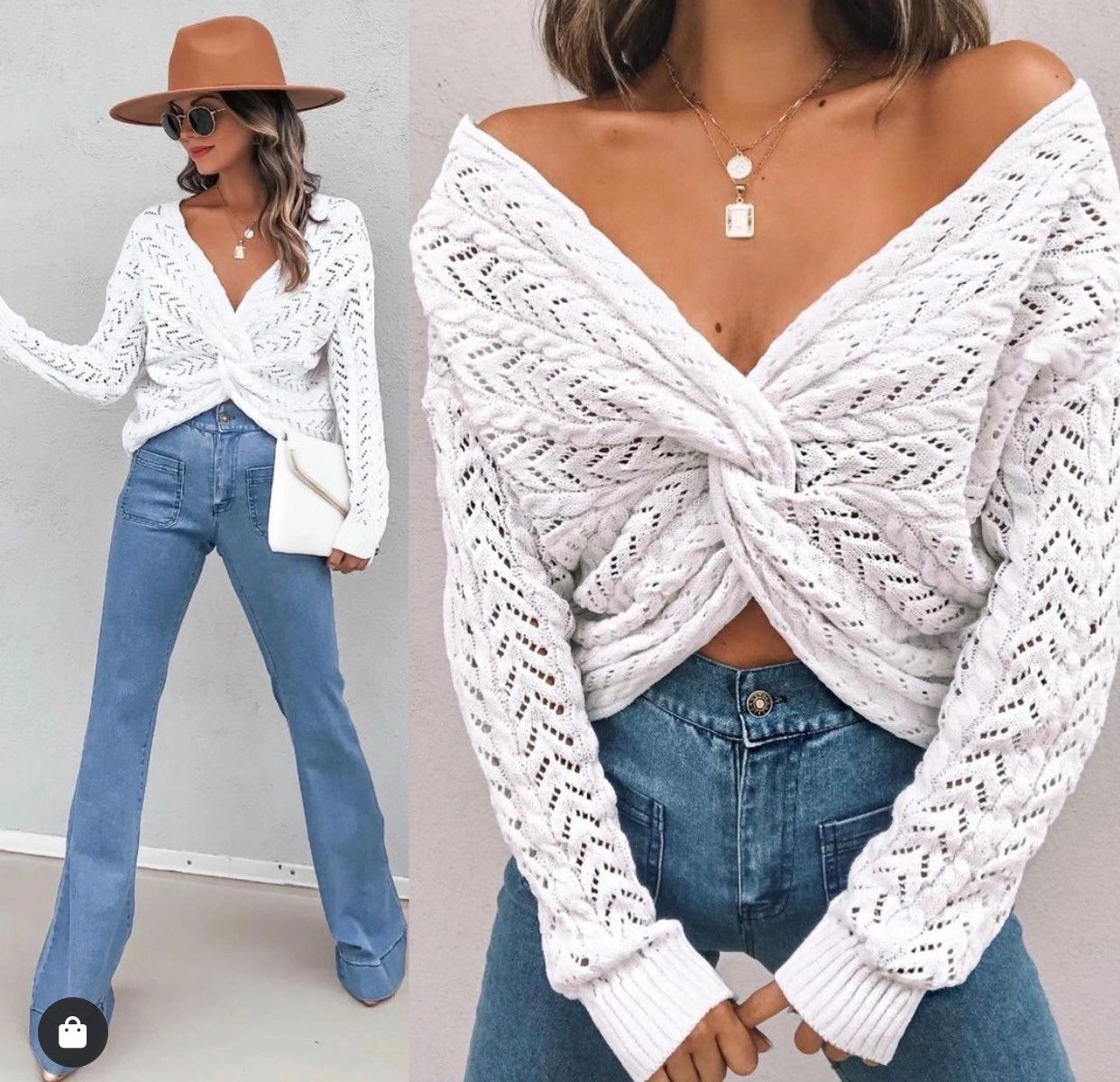 The Gabby Sweater - 2 Way Criss Cross Off the Shoulder Sweater