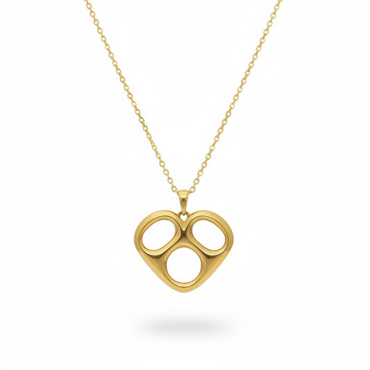 Sweetheart Pop Tab Necklace in 18K Gold or Silver Tone - Palladium