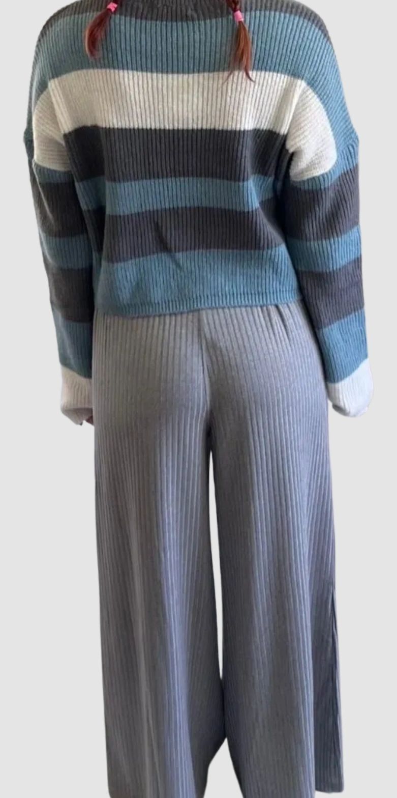 Color Block Cropped Sweater