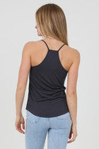 Eclipse Racerback Tank in Light Grey, Charcoal Grey and Magenta Pink