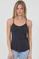 Eclipse Racerback Tank in Light Grey, Charcoal Grey and Magenta Pink