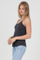 Eclipse Racerback Tank in Light Grey, Charcoal Grey and Magenta Pink