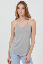 Eclipse Racerback Tank in Light Grey, Charcoal Grey and Magenta Pink