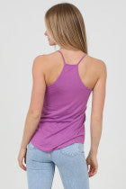 Eclipse Racerback Tank in Light Grey, Charcoal Grey and Magenta Pink