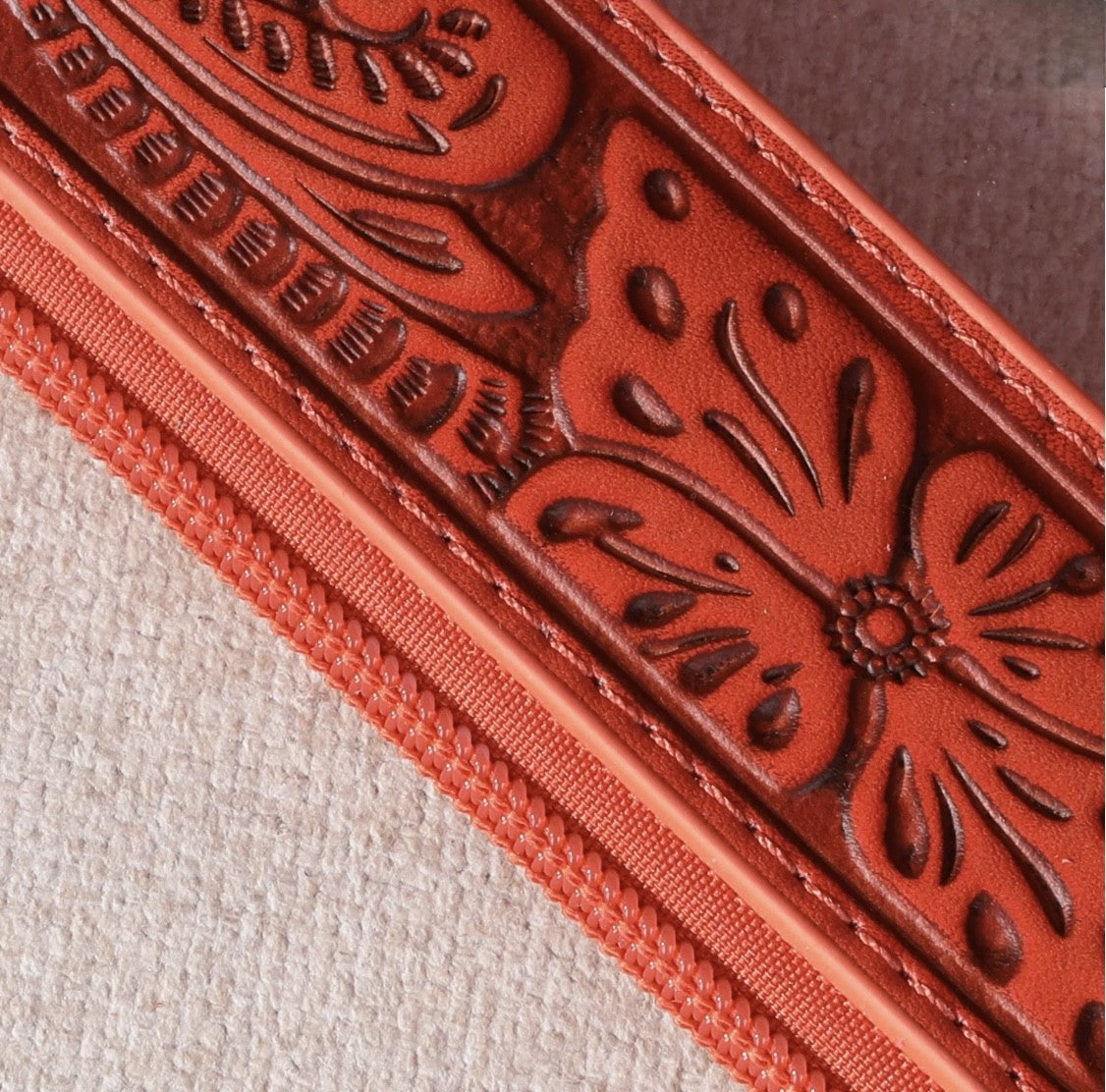 • golden -hour-orange-fringe-clear-crossbody-zipper