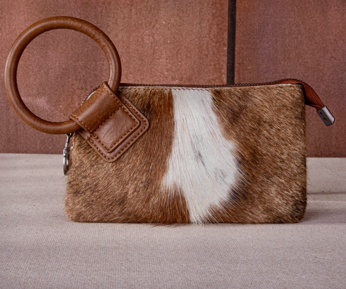 Wild West Hair-On Cowhide Wristlet