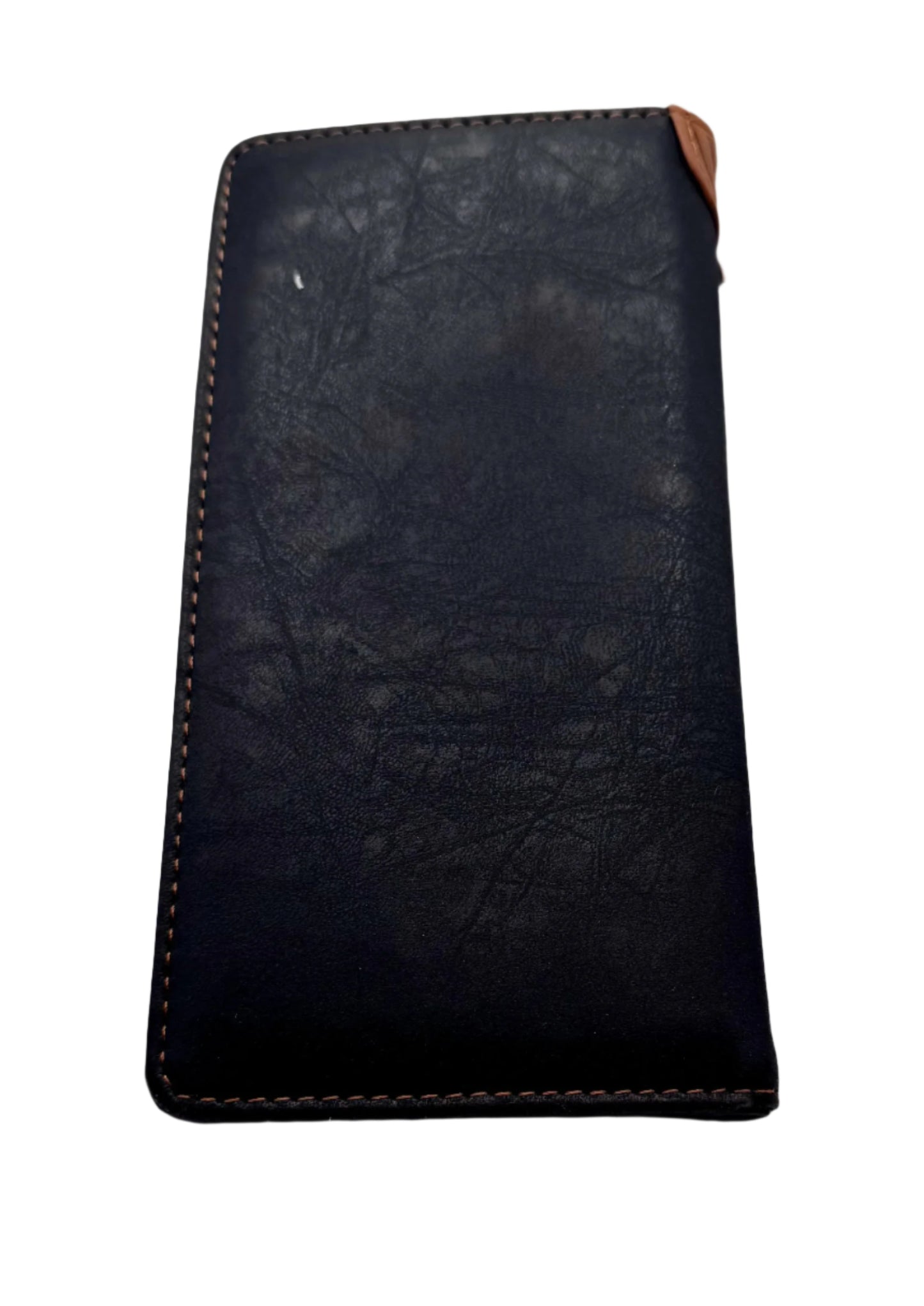 RIDGELINE Embossed Diagonal Long Bifold Wallet in Brown, Tan, and Black – Western Men’s Wallet with Floral Design -black-back