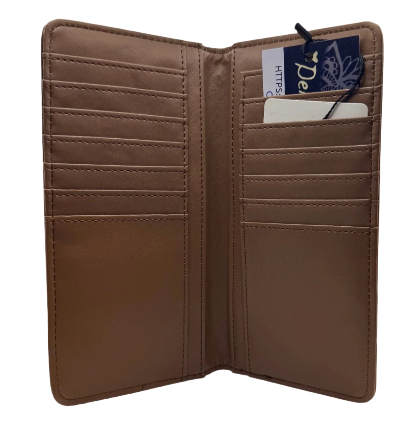 RIDGELINE Embossed Diagonal Long Bifold Wallet in Brown, Tan, and Black – Western Men’s Wallet with Floral Design -tan