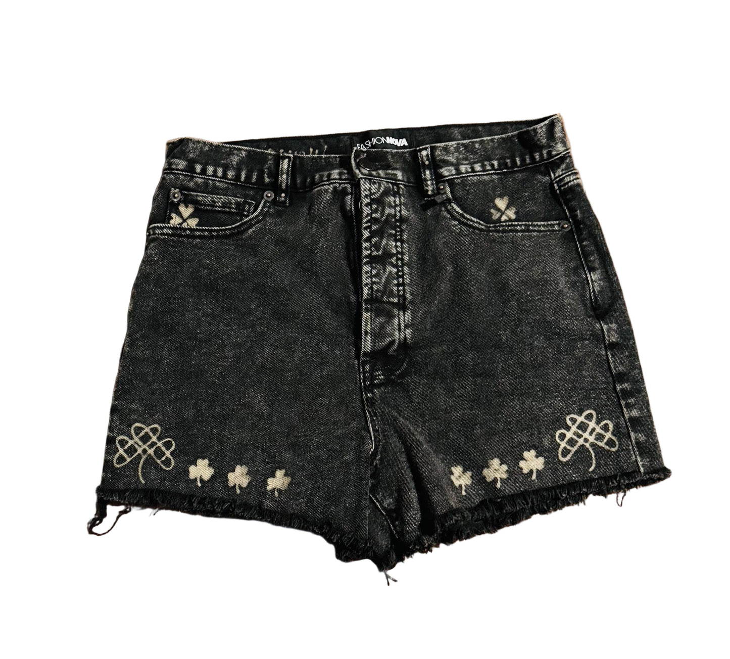 celtic-clover-handcrafted-black-denim-shorts-fashion-nova-denim2dye4
