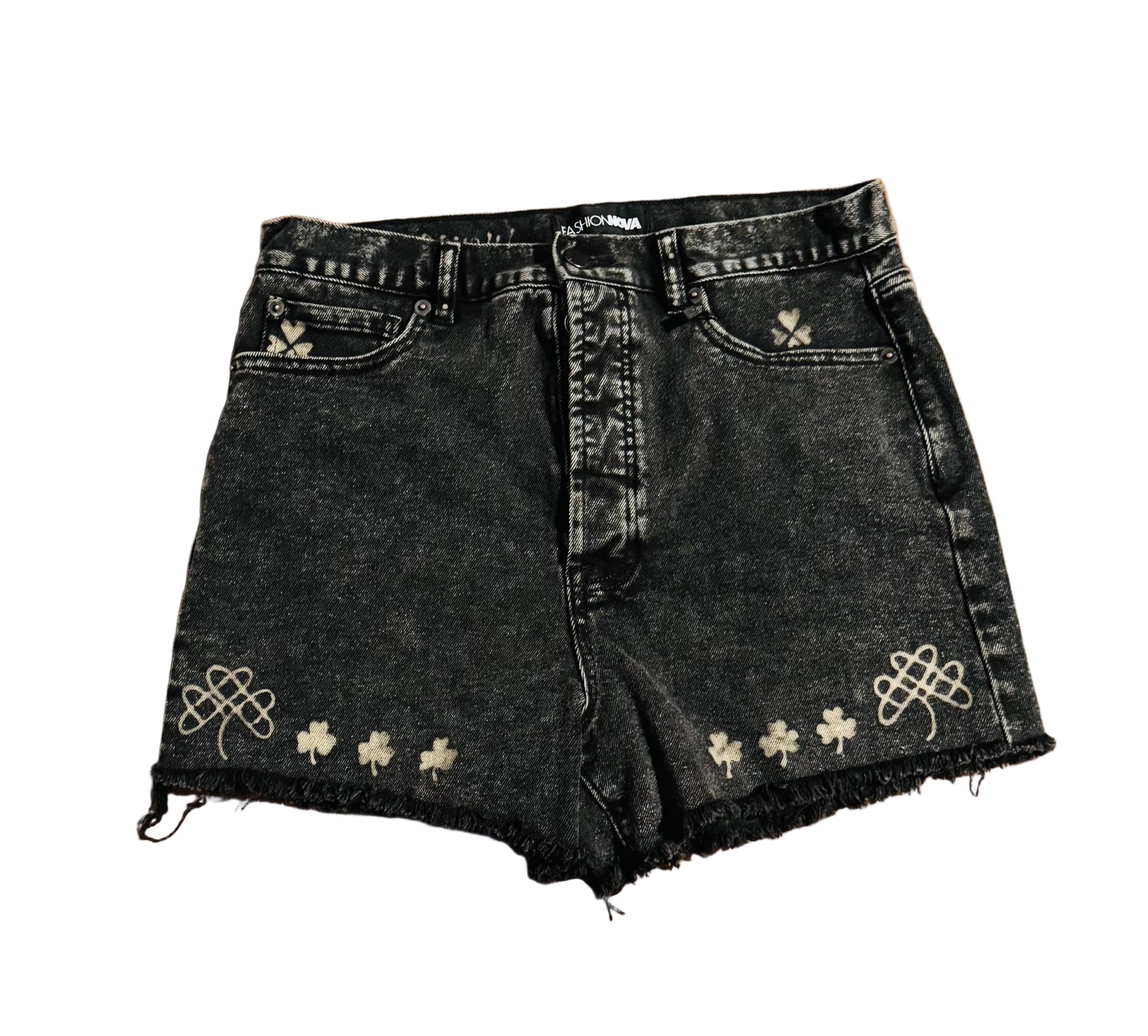 celtic-clover-handcrafted-black-denim-shorts-fashion-nova-denim2dye4