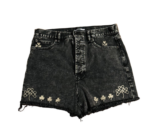 celtic-clover-handcrafted-black-denim-shorts-fashion-nova-denim2dye4