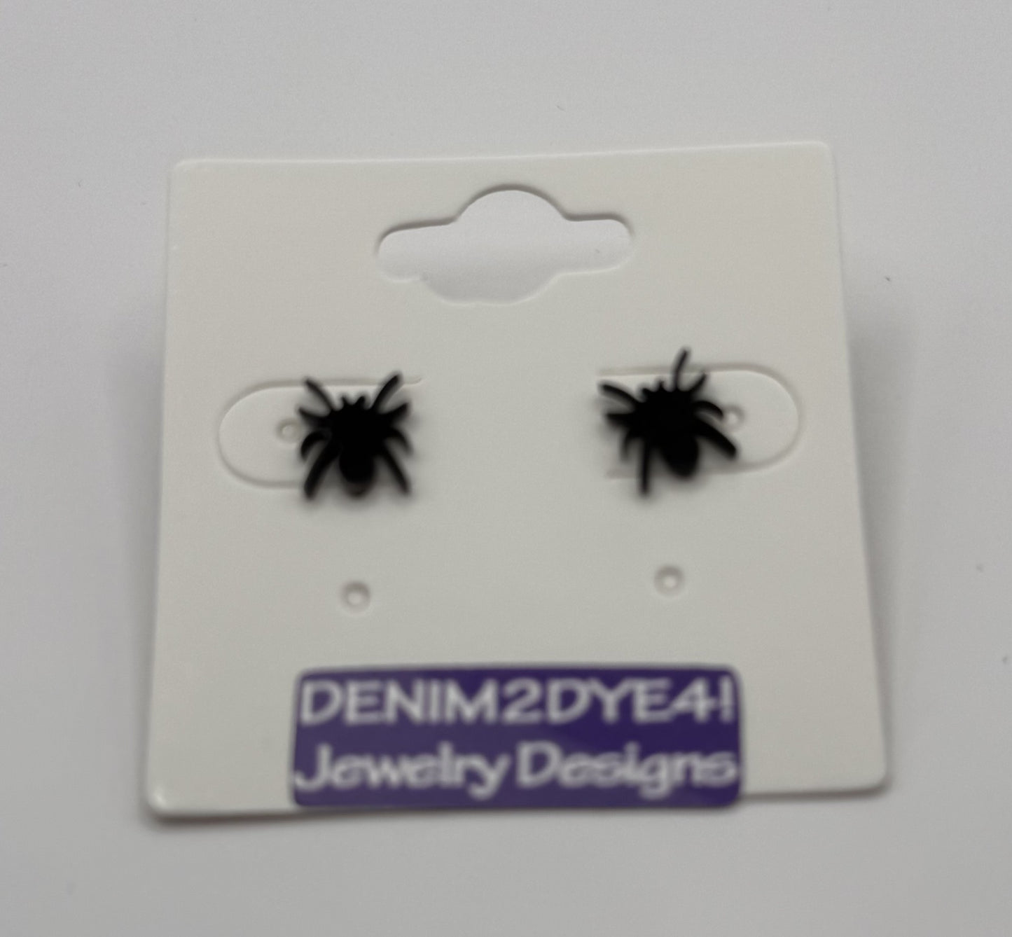 Spider Stainless Steel Post Earrings in Black, Gold, Silver – Hypoallergenic, Waterproof, Minimalist Statement Jewelry-black