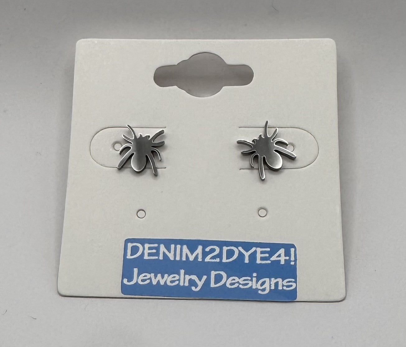 Spider Stainless Steel Post Earrings in Black, Gold, Silver – Hypoallergenic, Waterproof, Minimalist Statement Jewelry-silver