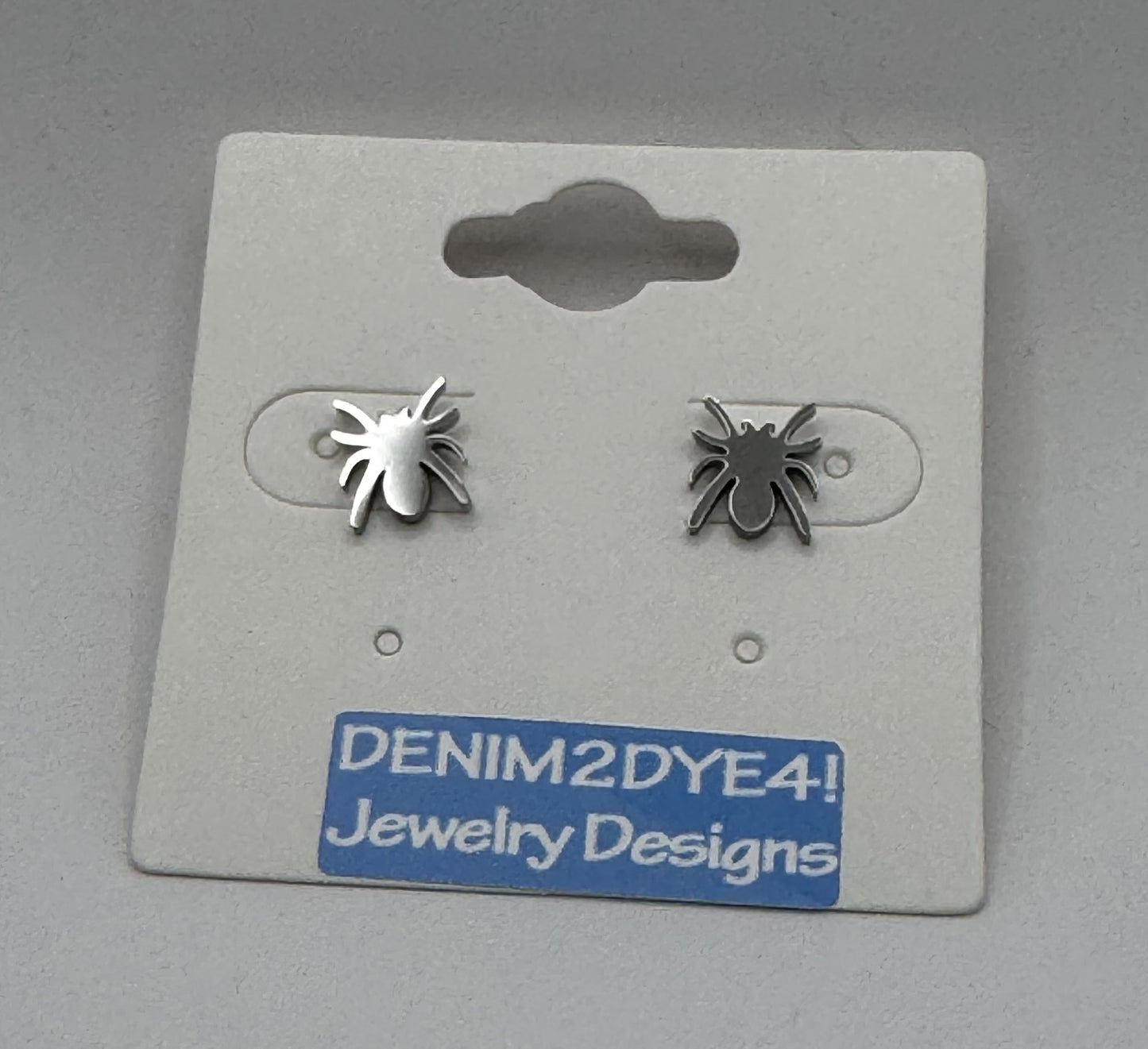 Spider Stainless Steel Post Earrings in Black, Gold, Silver – Hypoallergenic, Waterproof, Minimalist Statement Jewelry-silver