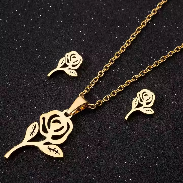 blooming-rose-stainless-steel-necklace-earring-set-silver-gold