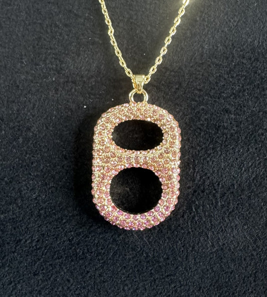 tabulous pink ombre pop tab necklace gold