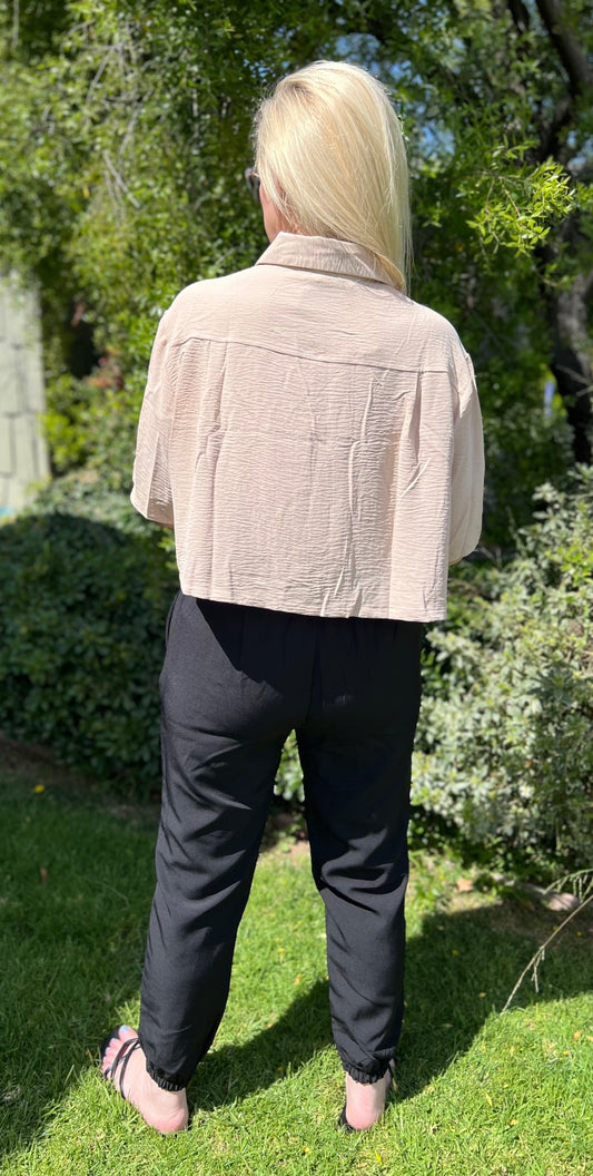 Sonya Beach Chic Button Down Cropped Top