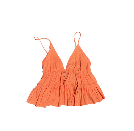 orange-sherbet-tiered-cropped-angie-tank-top-adjustable-straps-decorative-buttons