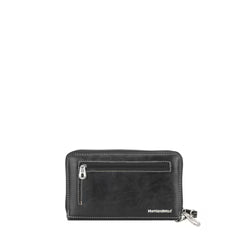 Solei Tooled Leather Wallet Wristlet in Coffee with stud and scallops Rhinestone Lacing and Removable Strap by Montana West