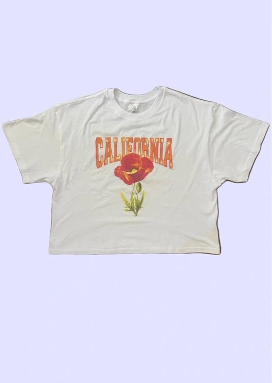 California Poppy White T-Shirt
