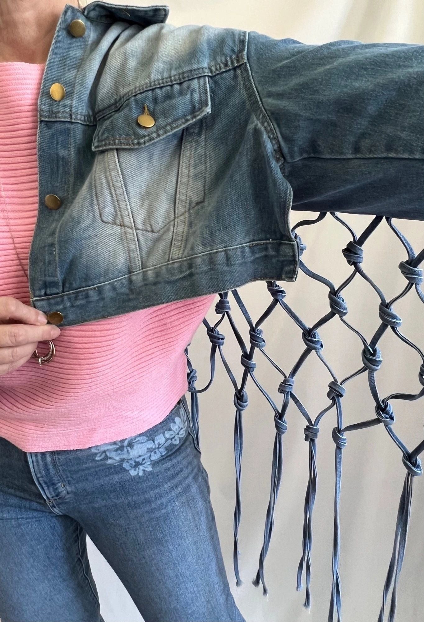 Knotted Denim Statement Jacket