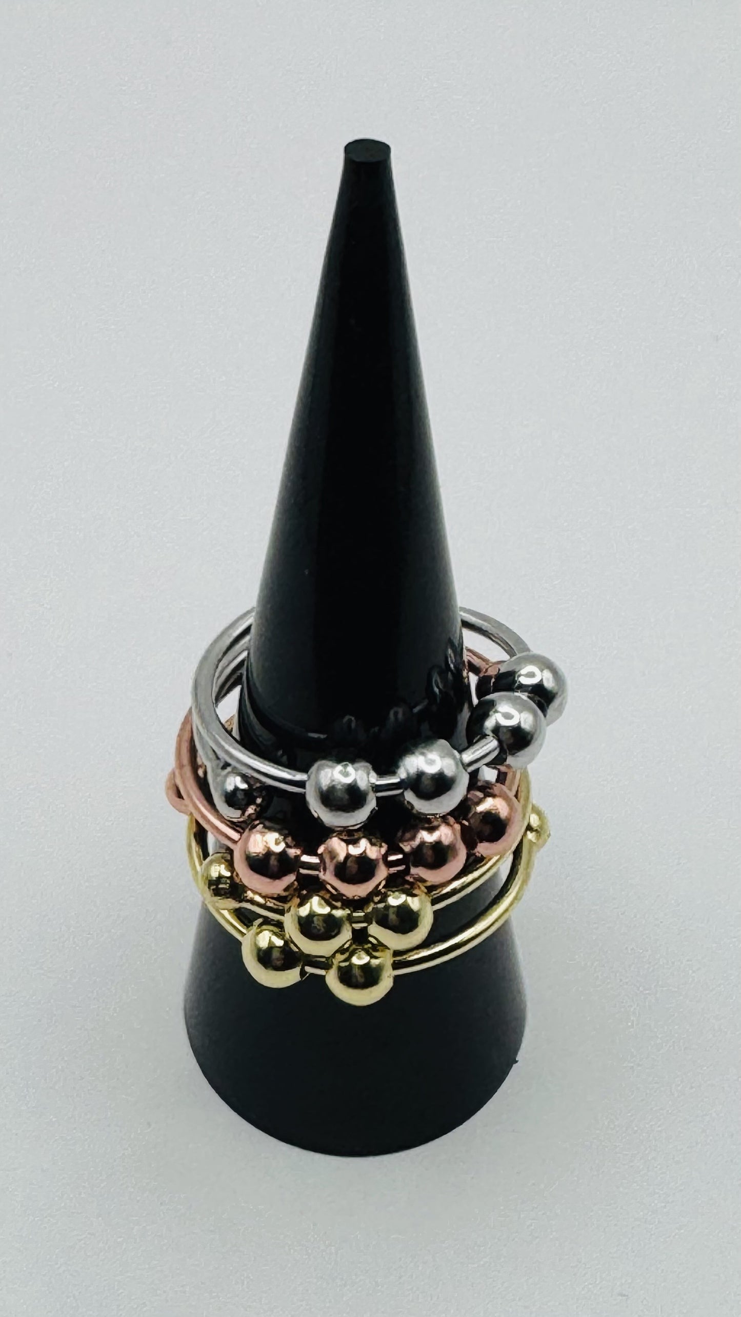 The Calm Ring: A Sensory Adjustable Fidget Ring - White Copper Plated with Gold, Rose Gold or Silver Plating