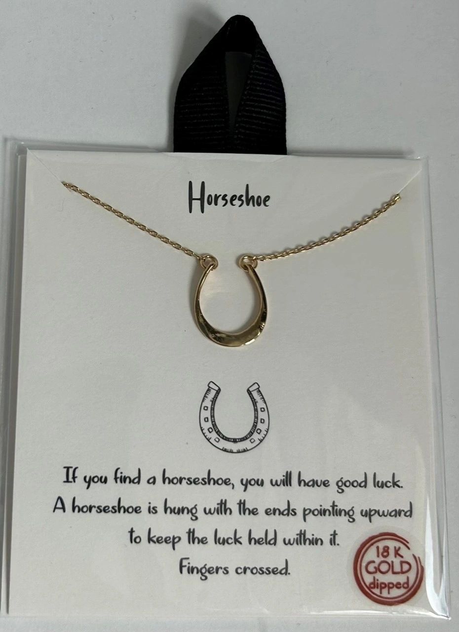 Horseshoe Necklace 16" Gold or Silver