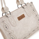 Montana West Beige Embroidered Concealed Carry Tote Front View