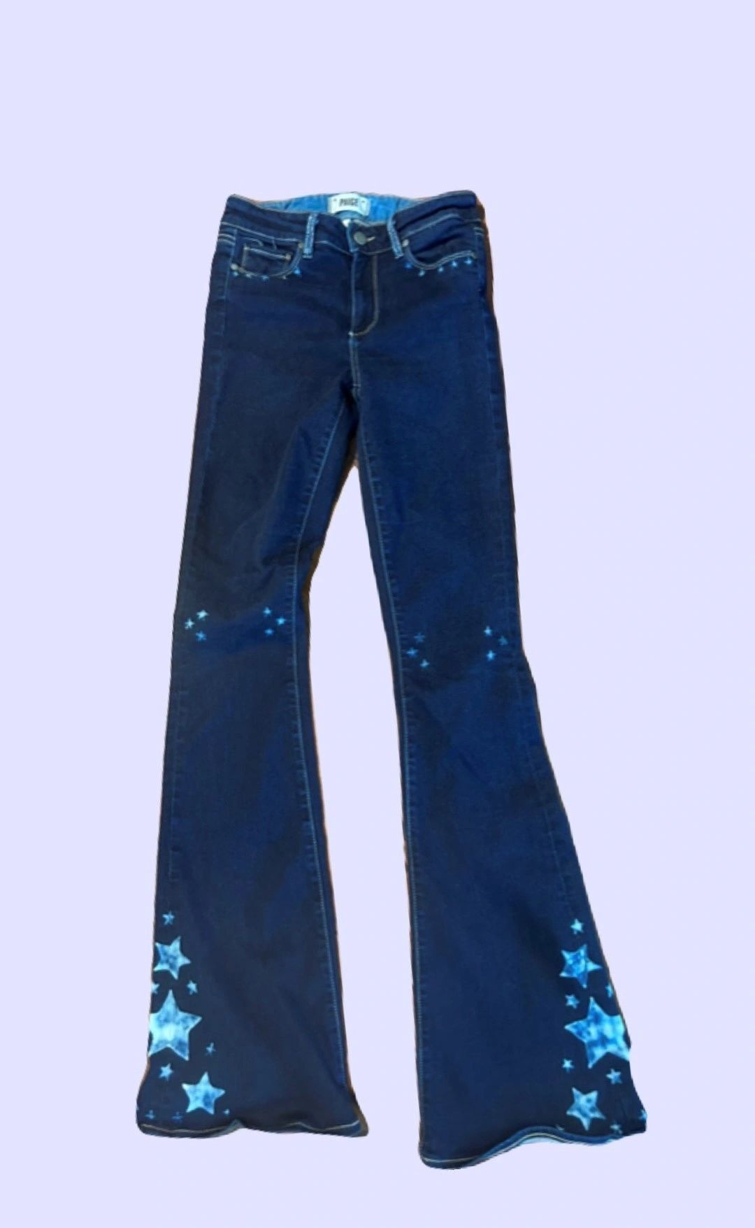 PAIGE Women's High Rise Bell Canyon Star Jean - 26/2 ~ Hand - Bleached