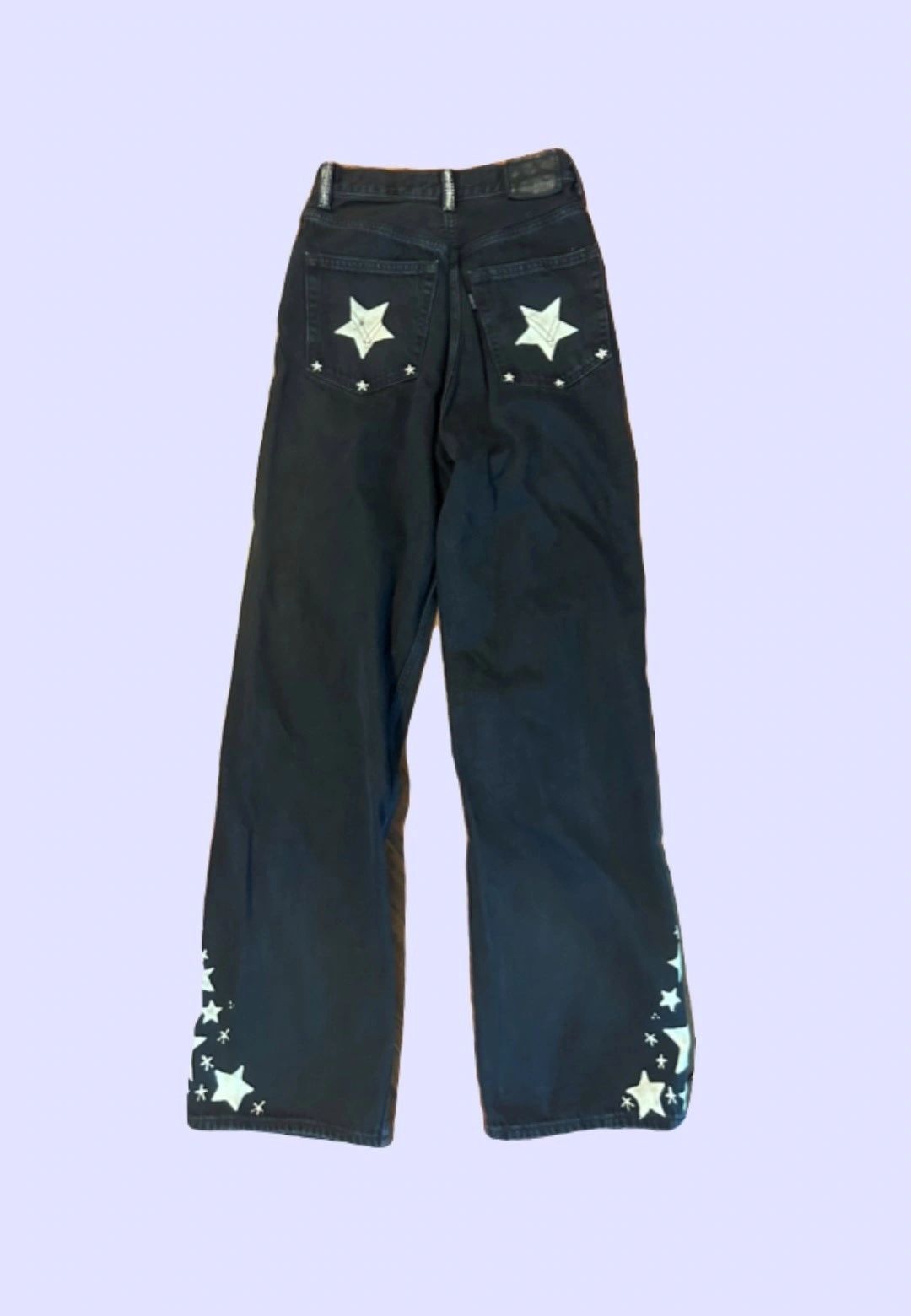 Levi's High Loose Black Denim Jean with Star Design