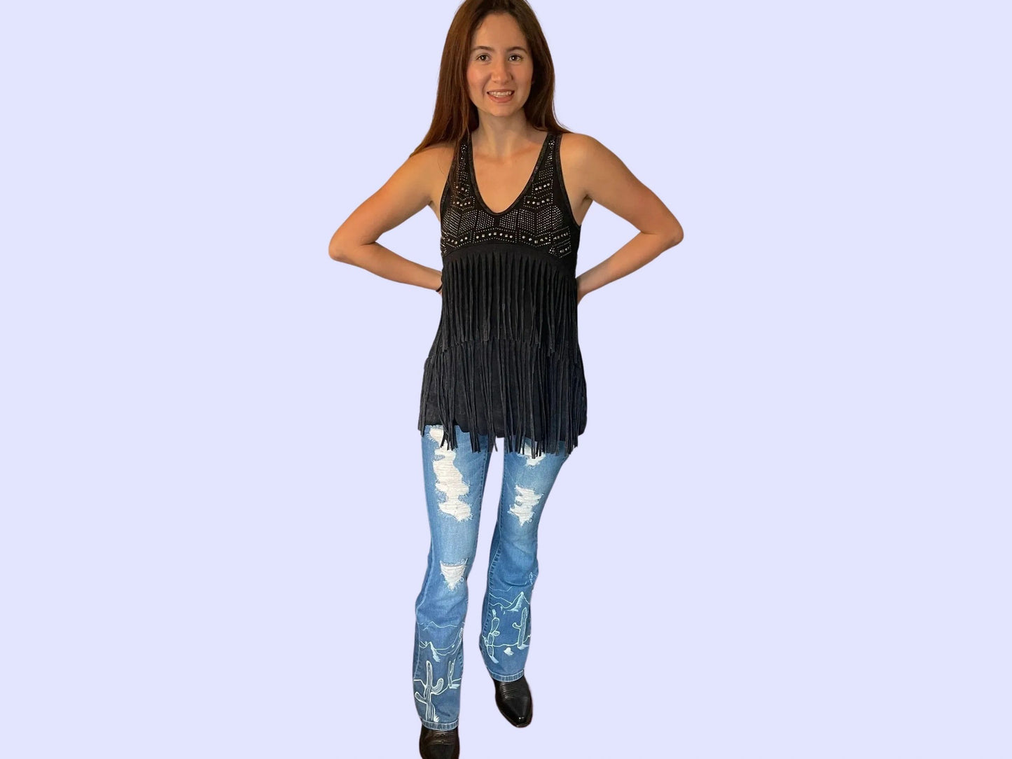 Mid Rise Flare Cactus Jeans