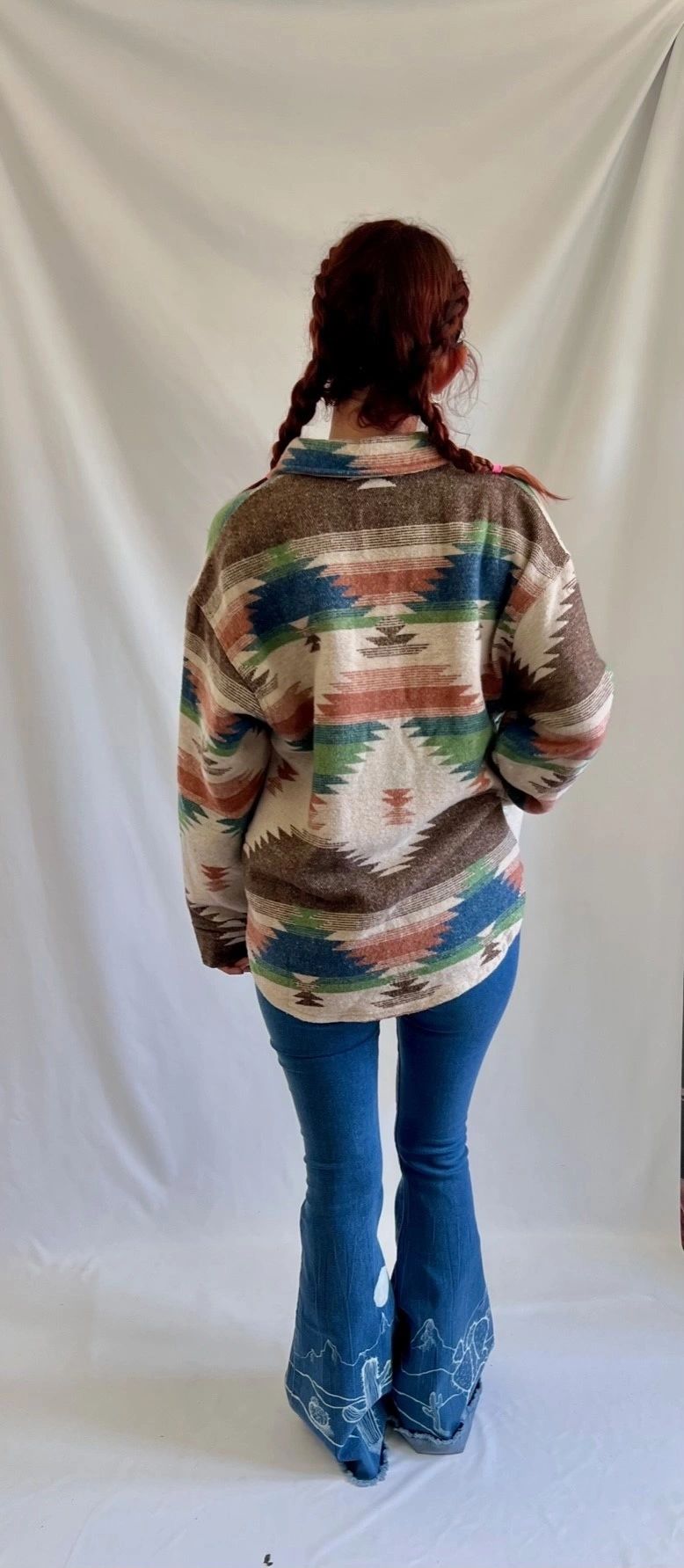 Western Pattern Pullover Collared Shirt / Sweetie Shacket