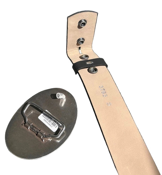 Western Oval Floral Buckle * Black Belt