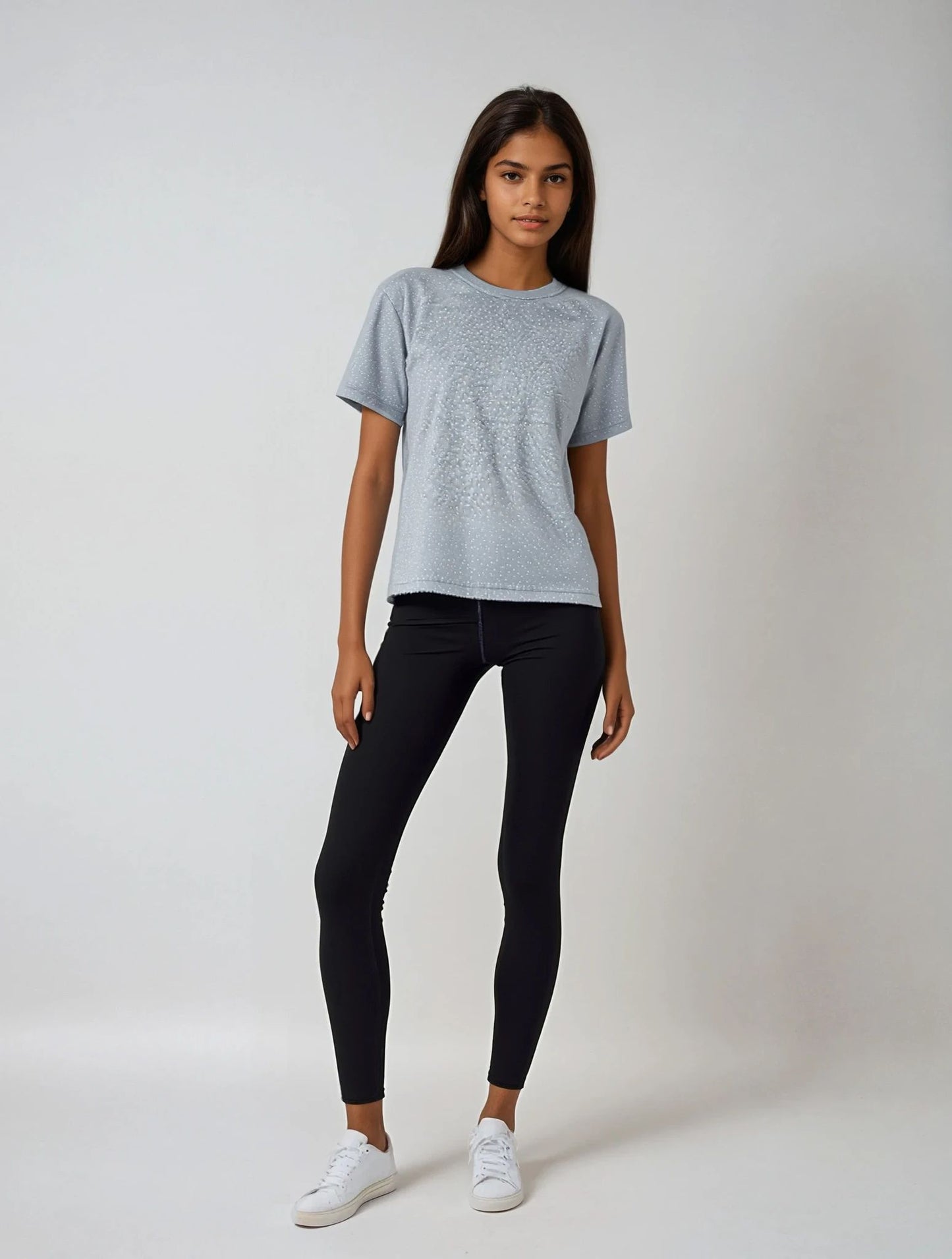 Shining Bright Rhinestone Tee Shirt - Midnight Blue, Moonlit Gray, Bright White or Olive Green Rhinestones all over the Shirt ~ Soft and Lux Tee