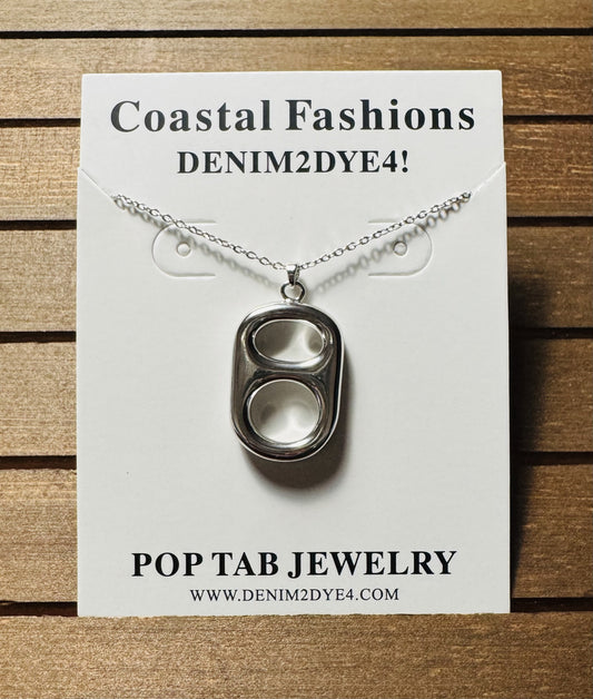 silver crush 
Classic Pop Tab Floating Pendant Necklace in Silver – Charm with Hidden Bail Stabilizer on Product card