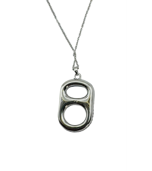 Tabulous Regal Violet Pop Tab Pendant Necklace in Silver with smooth back palladium