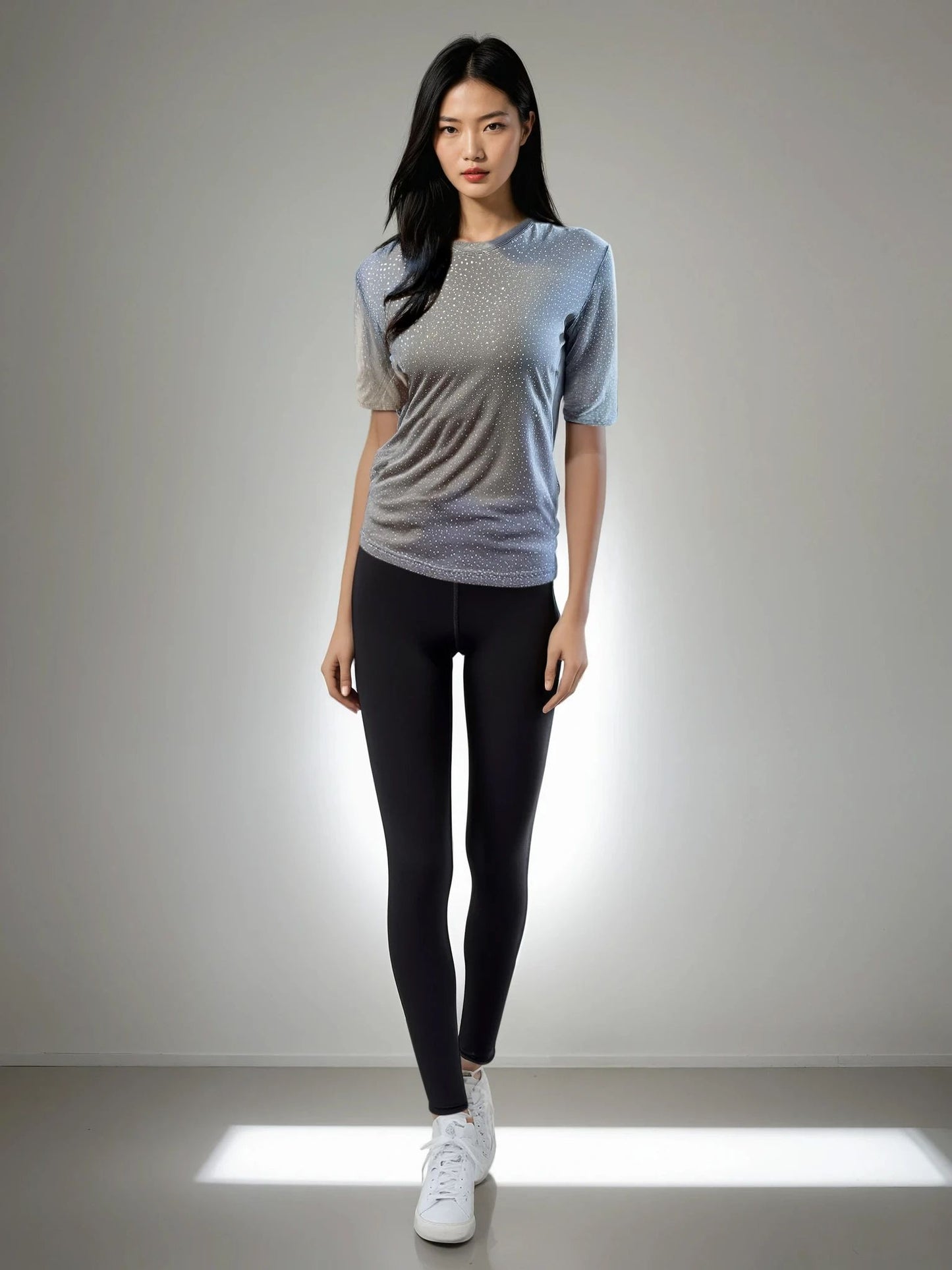 Shining Bright Rhinestone Tee Shirt - Midnight Blue, Moonlit Gray, Bright White or Olive Green Rhinestones all over the Shirt ~ Soft and Lux Tee