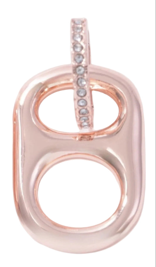 Rose Gold Classic Poptab with Rhinestone Huggie Hoop Earrings by Tab~ulous™